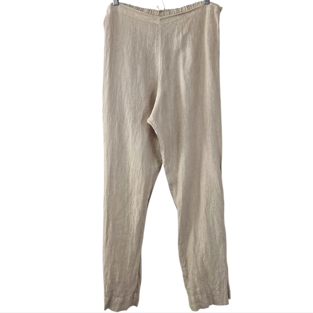 Bryn Walker Khaki 100% Linen Lagenlook Pants